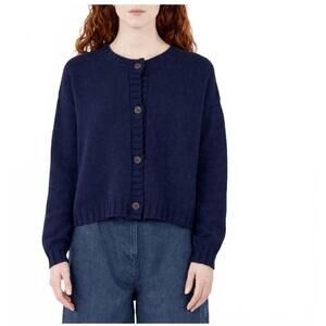 NEW MJ WATSON cardigan cashmere blend sweater in navy